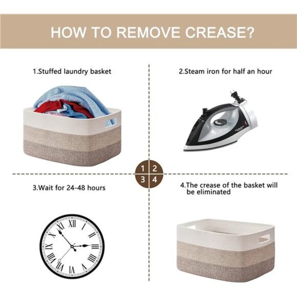 Large Blanket Basket, Rectangle Woven Baskets for Storage,Nursery Blanket Basket - Picture 6 of 7